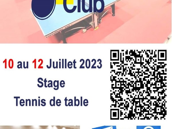 Stage de ping du 10 au 12 juillet